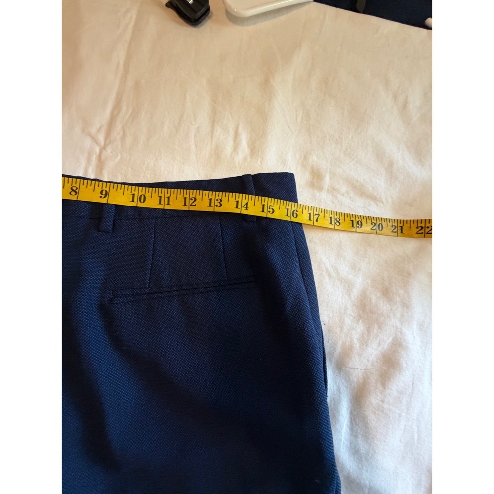 Zara Man Navy Blue Textured Wool Blend Slim Dress Pants USA 31 1564/321/430/40 - Picture 6 of 10